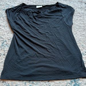 Maeve by Anthropologie Black Capsleeve Top Size Small